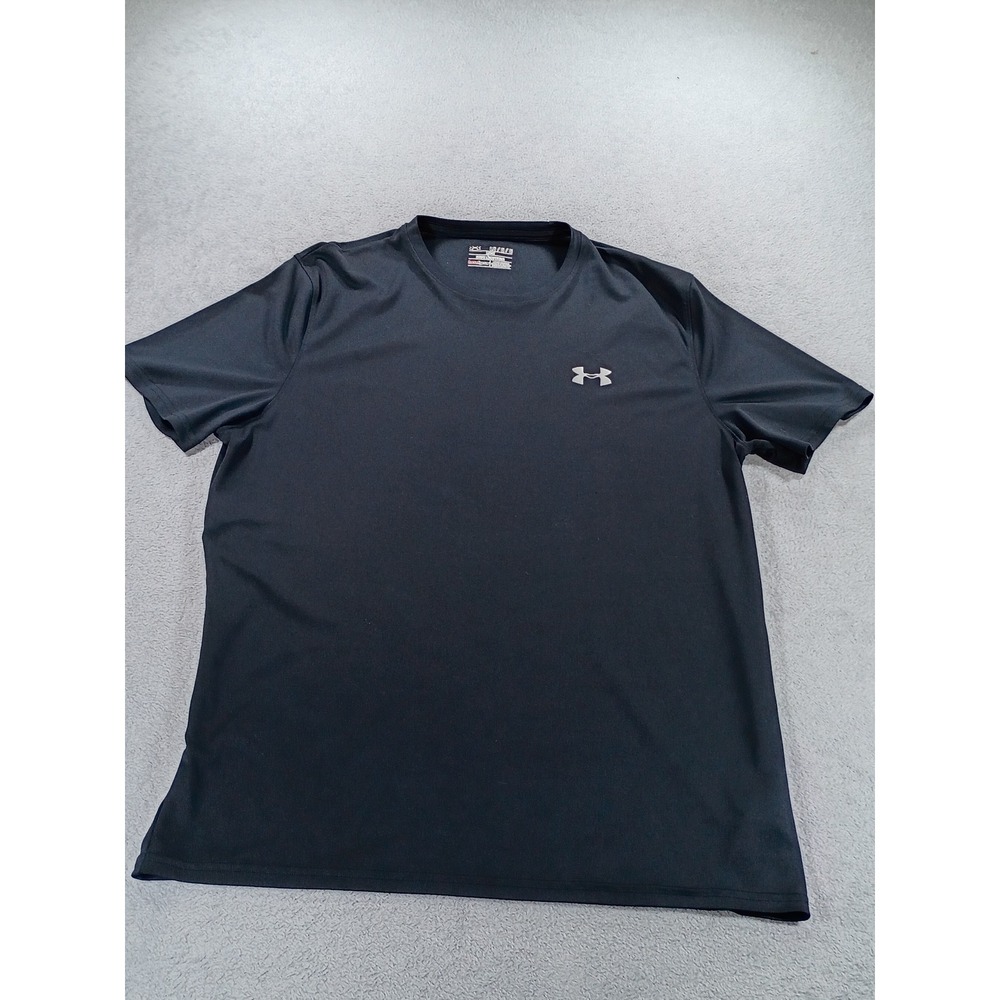 Under Armour Mens HeatGear Training Tee Black Large Short Sleeve Logo